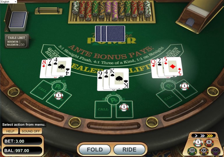 Il poker a tre carte in un casinò online