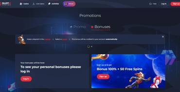 100% Welcome Bonus and 50 FS at SlotV Casino: Tutte le promozioni