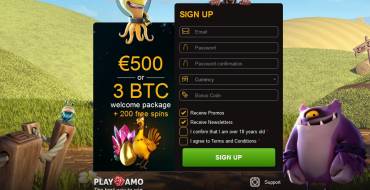 Playamo casino: Registrazione