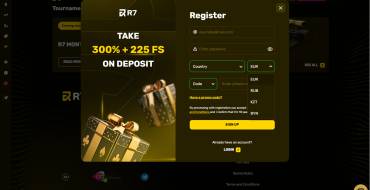 R7 Casino: Registrazione