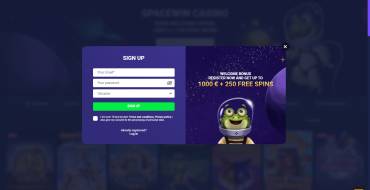 SpaceWin Casino: Registrazione