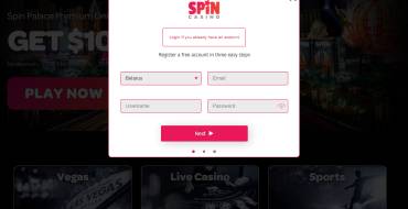 Spin casino: Registrazione