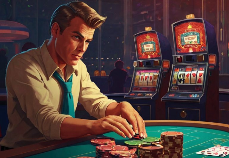 giocatore d'azzardo in un casinò