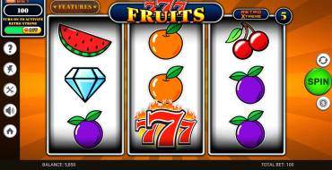 777 – Fruits: Caratteristiche uniche