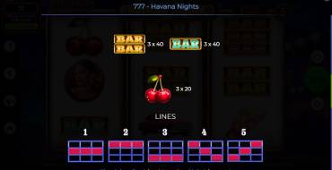 777 – Havana Nights: Tabella dei pagamenti 2