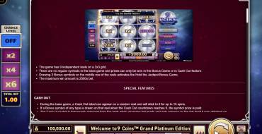 9 Coins Grand Platinum Edition: Regole