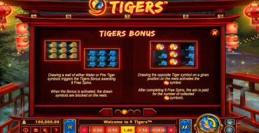 9 Tigers: Giochi bonus