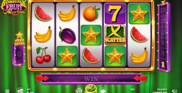 Admiral X Fruit Machine: Interfaccia