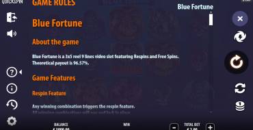 Blue Fortune: Regole