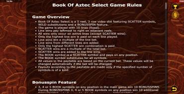 Book of Aztec Select: Regole