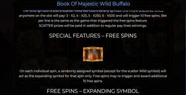 Book of Majestic Wild Buffalo: Caratteristiche uniche