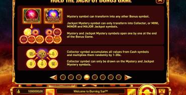 Burning Sun: Giochi bonus