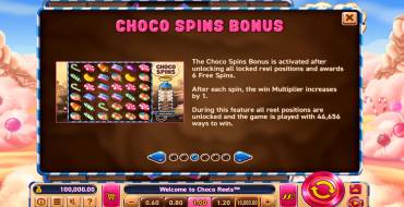 Choco Reels: Giri gratis e/o respin