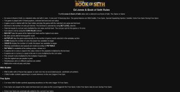 Ed Jones and Book of Seth: Regole