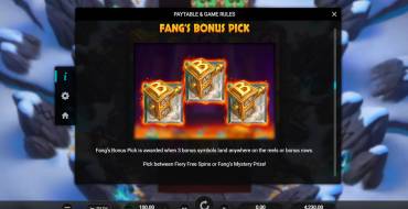 Fang's Inferno Dream Drop: Giochi bonus