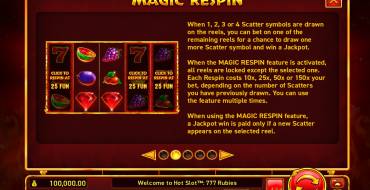 Hot Slot 777 Rubies: Giri gratis e/o respin