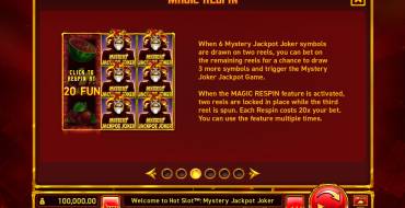 Hot Slot: Mystery Jackpot Joker: Giri gratis e/o respins Be