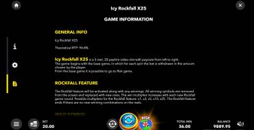 Icy Rockfall X25: Regole