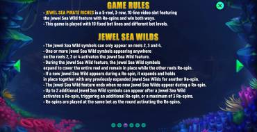 Jewel Sea Pirate Riches: Regole