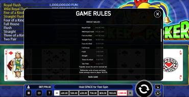 Joker Poker: Tabella dei pagamenti