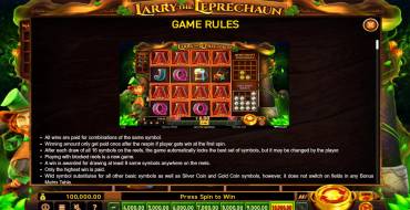 Larry the Leprechaun: Regole