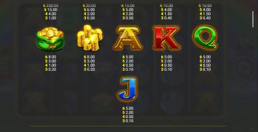 Luck O` The Irish Big Bonus: Tabella dei pagamenti