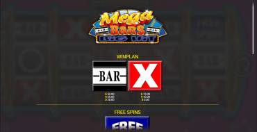 Mega Bars: Big Hit Jackpot King: Tabella dei pagamenti