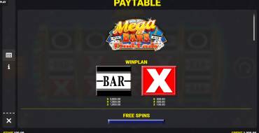 Mega Bars: Find the Lady Fortune Play: Tabella dei pagamenti