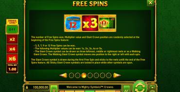 Mighty Symbols: Crowns: Freespins e/o respins