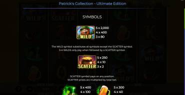 Patrick’s Collection – Ultimate Edition: Tabella dei pagamenti