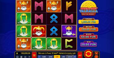 Power of Gods: Valhalla Extremely Light: Slot machine