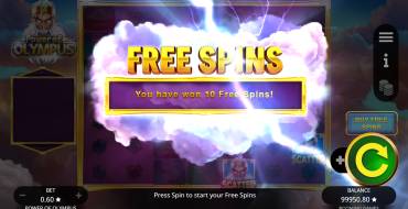 Power of Olympus: Giri gratis e/o respin