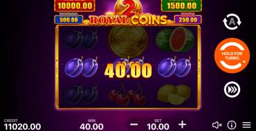 Royal coins 2: Hold and Win: Vincite