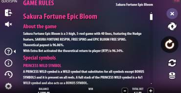 Sakura Fortune Epic Bloom: Regole