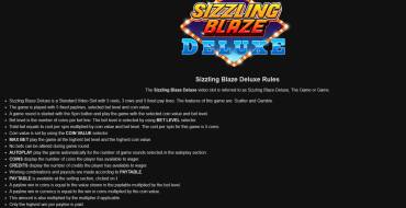 Sizzling Blaze Deluxe: Regole