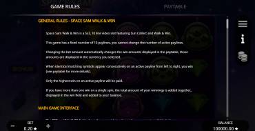 Space Sam Walk & Win: Regole