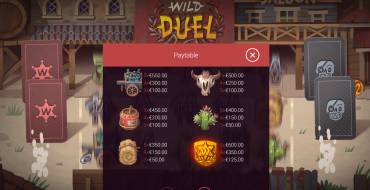 Wild Duel: Tabella dei pagamenti