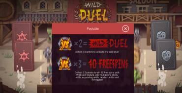 Wild Duel: Tabella dei pagamenti