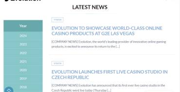 Evolution Gaming: Notizie