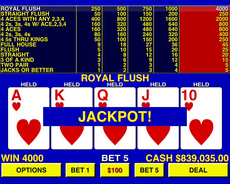 Scala reale nel video poker