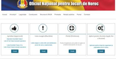 Oficiul Național Pentru Jocuri de Noroc: Sito ufficiale dell'Oficiul Național Pentru Jocuri de Noroc