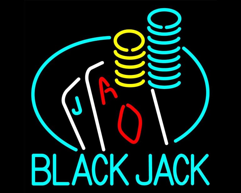 Insegna al neon BlackJack